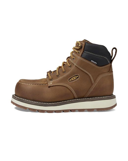 Keen Brown Cincinnati 6 Carbon Fiber Toe Waterproof (Belgian/Sandshell) Work Boots for men