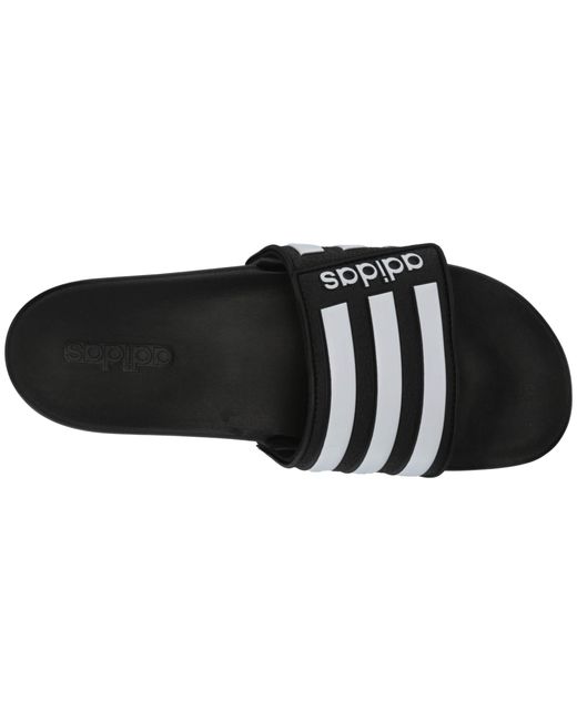 adidas Synthetic Adilette Comfort Adjustable Slides in Black for Men | Lyst