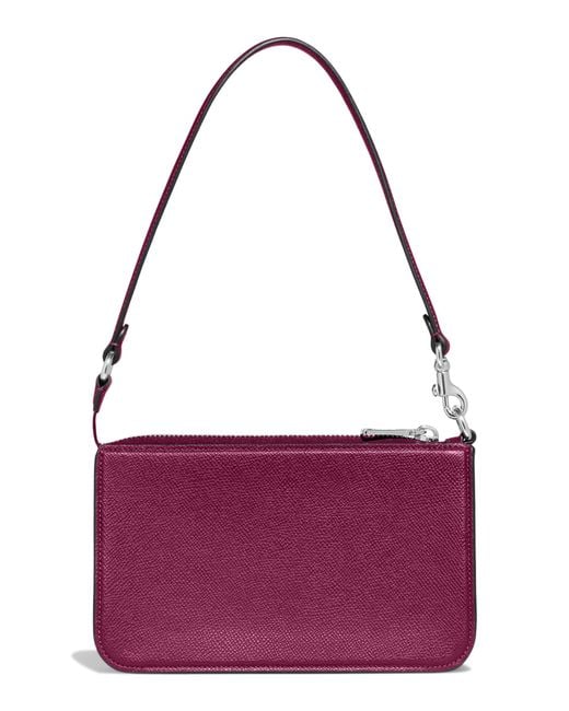 COACH Pouch Bag In Cross Grain Leather in Purple Lyst