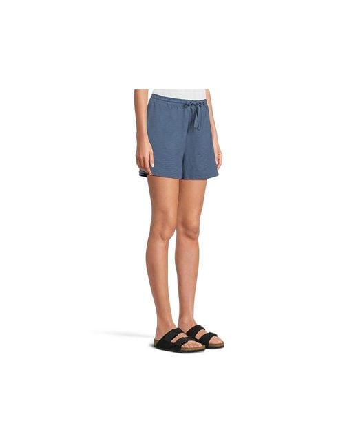 Mod-o-doc Blue Easy Pull-On Shorts With Drawstring Shorts, Cotton