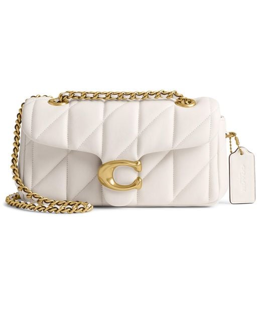 COACH White Quilted Tabby Shoulder Bag 20 With Chain