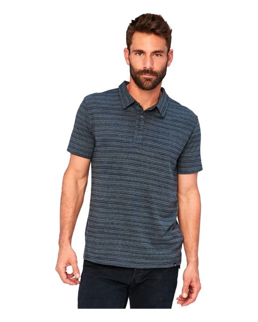 Threads For Thought Gray James Dirt Road Stripe Polo for men