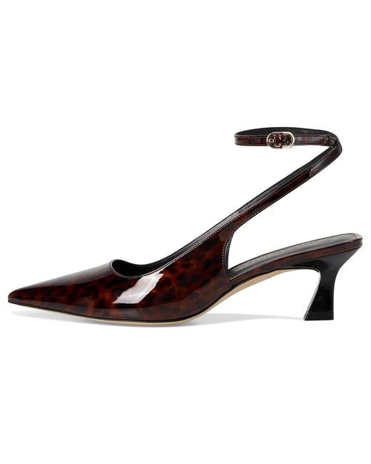 Stuart Weitzman Black Vinnie 50 Strap Pump Shoes, Leather