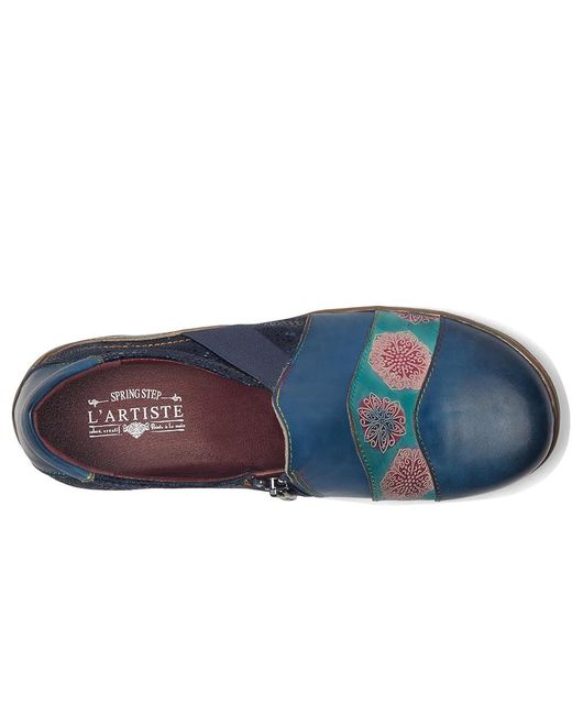 Spring Step Blue Lata Shoes, Leather/Textile