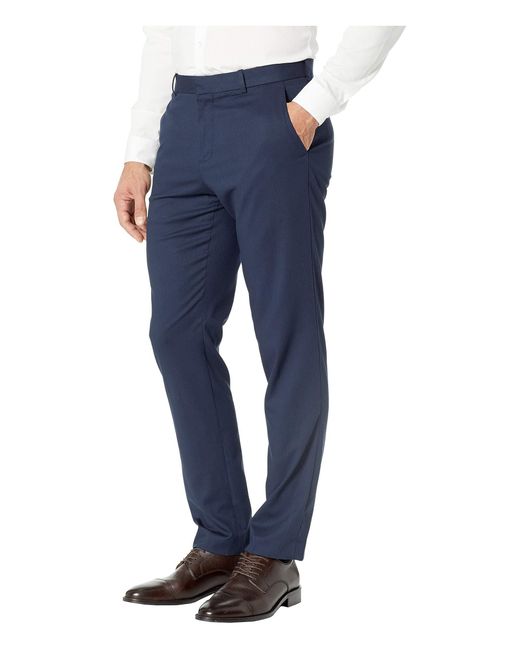 blue slim fit dress pants