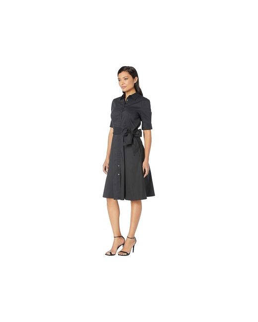 Ralph Lauren Black Cotton-Blend Shirtdress Clothing, Nylon/Elastane/Cotton