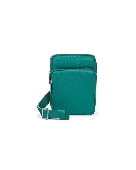 Ecco Green Flat Pouch (Lapis Pebbled Leather) Cross Body Handbags