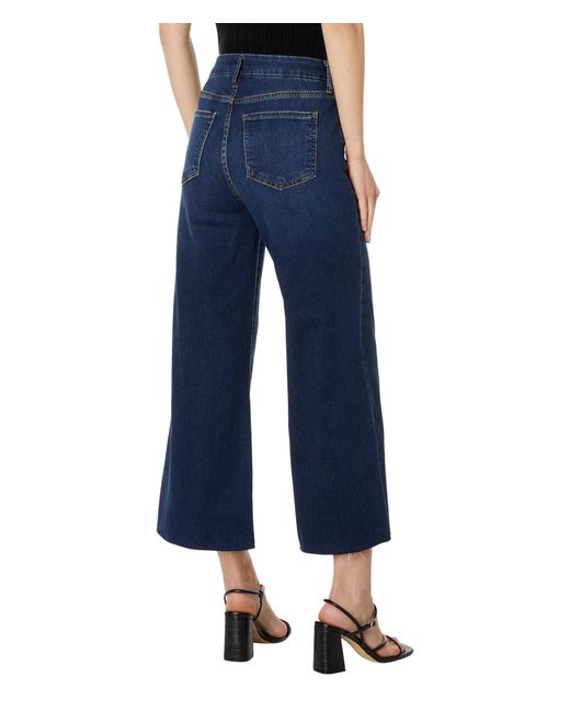 Kut From The Kloth Blue Meg High-rise Fab Ab Wide Leg With Raw Hem In Exhibited