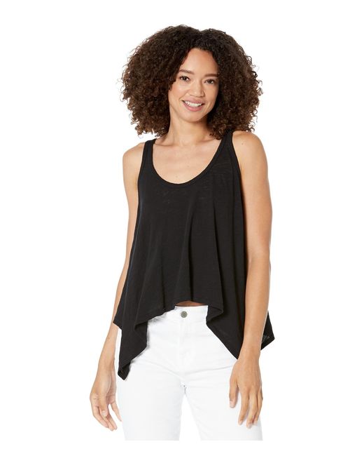 bobi Los Angeles Cotton Slub Shark Bite Tank in Black | Lyst