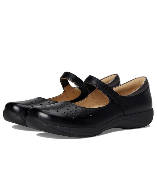 Dansko Black Stacy Shoes, Leather