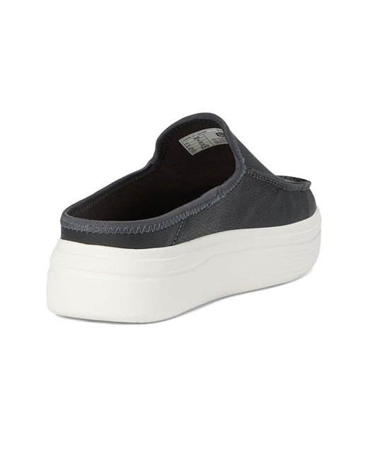 HeyDude Black Austin Lift Leather Shoes