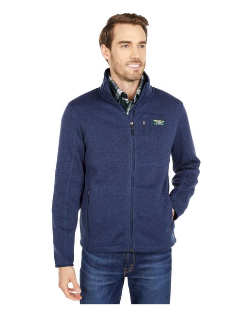 L.L. Bean Sweater Fleece Full Zip Jacket in Navy (Blue) for Men Lyst