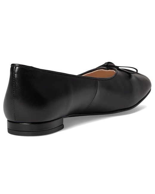 French Sole Black Poppie Flat Shoes, Leather