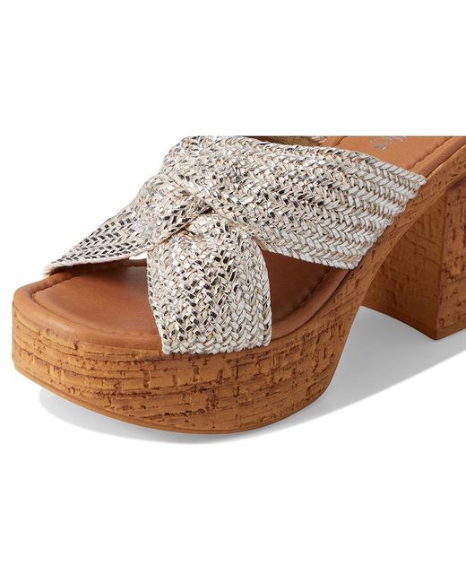 Seychelles Adorned Metallic Raffia Slide Sandal Dress Sandals, Synthetic