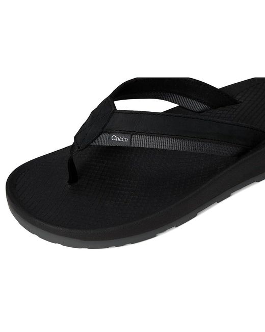 Chaco Black Lowdown Leather Flip Sandals 8 D for men