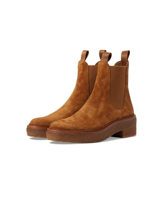 Loeffler Randall Leather Raquel Crepe Sole Chelsea Boots in Brown | Lyst