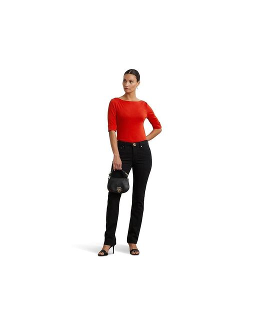 Ralph Lauren Red Stretch Cotton Boatneck T-Shirts Clothing, Cotton/Elastane