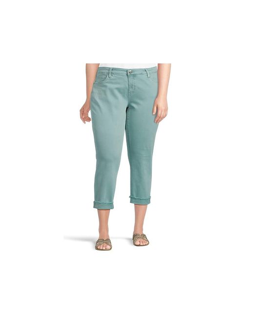 Kut From The Kloth Black Plus Size Amy Crop Straight Leg- Roll Up Fray Jeans 24W, Cotton/Denim/Spandex