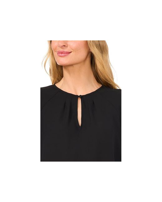 Cece Black Raglan Flutter Sleeve Blouse (Rich) Clothing