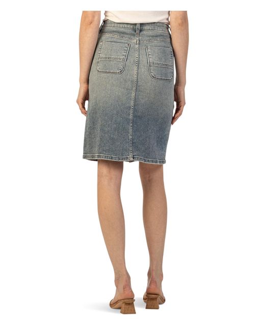 Kut From The Kloth Gray Rose Skirt Button Front Portchop Pocket