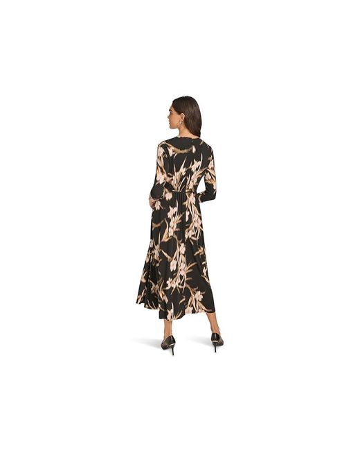 Calvin Klein Black 3/Sleeve Matte Jersey Maxi Dress Dress/Oyster, Polyester/Spandex