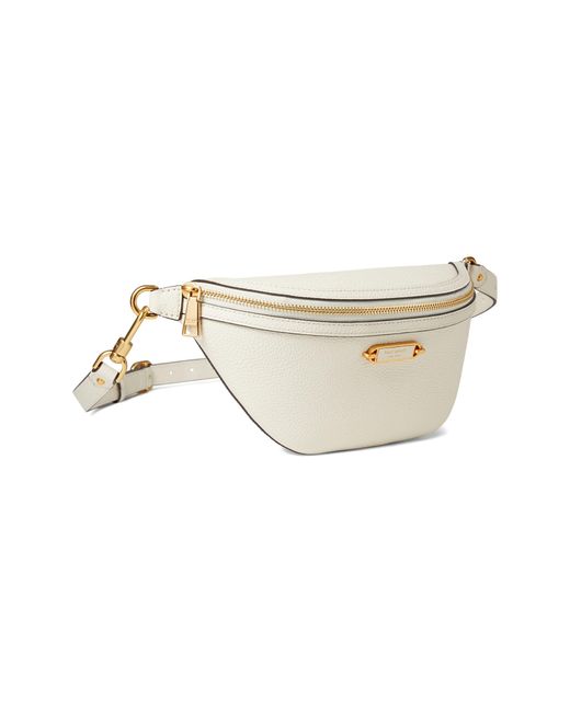 Kate Spade White Gramercy Pebbled Leather Medium Belt Bag