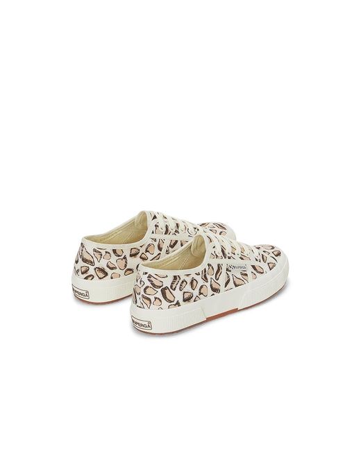 Superga White 2750 Giraffa Print Shoes, Canvas