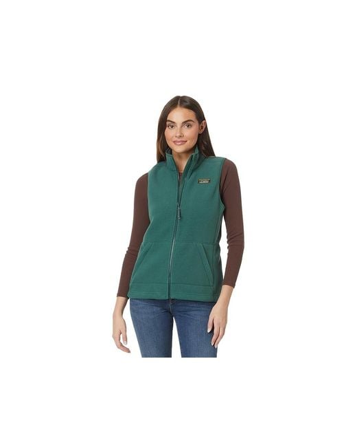 L.L. Bean Mountain Classic Fleece Vest Deep Jacket in Green Lyst