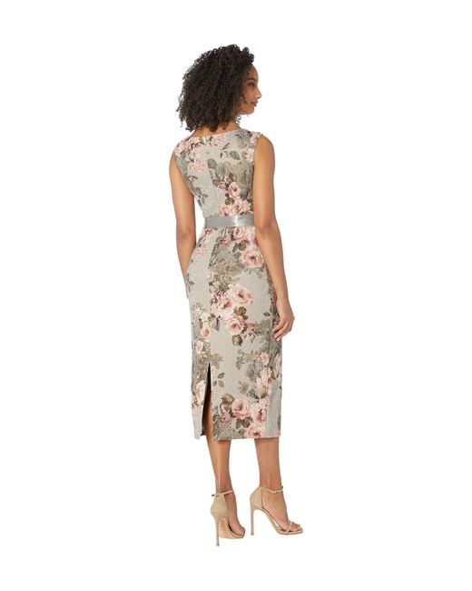 Calvin klein floral cheap embroidered trumpet midi dress