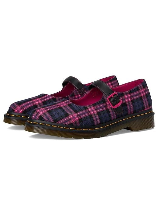 Dr. Martens Multicolor Elphie Mj Dress Flat Shoes/ Tartan, Polyester