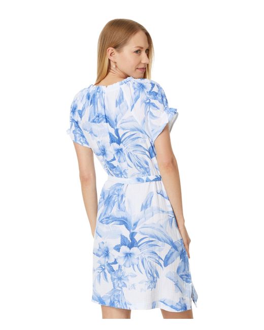 Tommy Bahama Blue Daybreak Hibiscus Short Dress