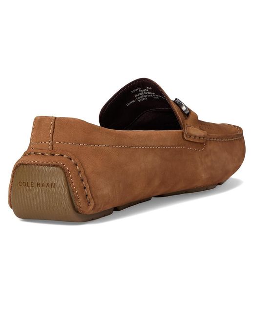 Cole Haan Brown Grand Laser Bit Drivers Lace-Up Boots Golden Toffee Nubuck/Gum 8.5 D for men