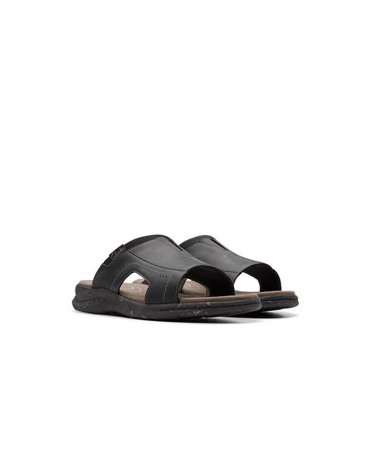 Clarks Black Walkford Band ( Leather) Sandals for men