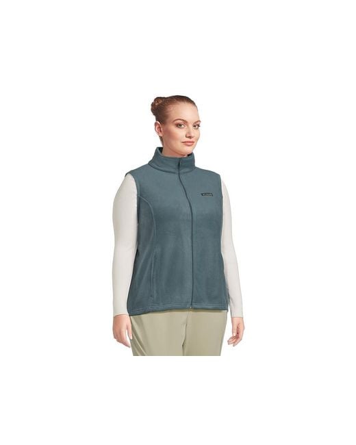 Columbia Blue Plus Size Benton Springstm Vest Jacket, Fleece/Polyester