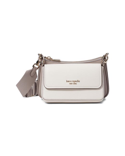 Kate Spade White Double Up Colorblocked Saffiano Leather Double Up Crossbody