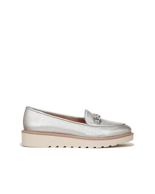 Naturalizer White Adiline-Bit ( Leather) Flat Shoes