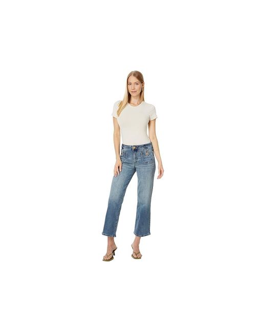Kut From The Kloth Blue Charlotte High-Rise Wide Leg Front Patch Pockets