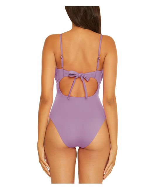 Becca Purple Color Code Shirred Front One Piece