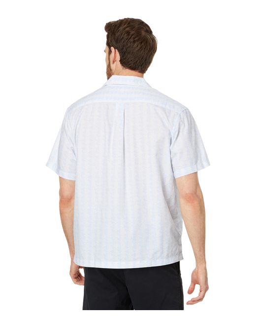 Lacoste White Short Sleeve Relaxed Fit Monogram Woven Shirt for men