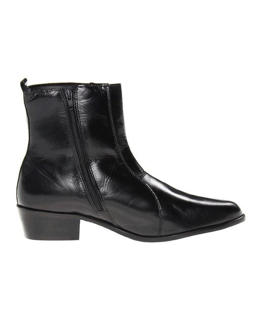 Stacy Adams Black Santos Plain Toe Side Zip Boot ( Leather) Shoes for men