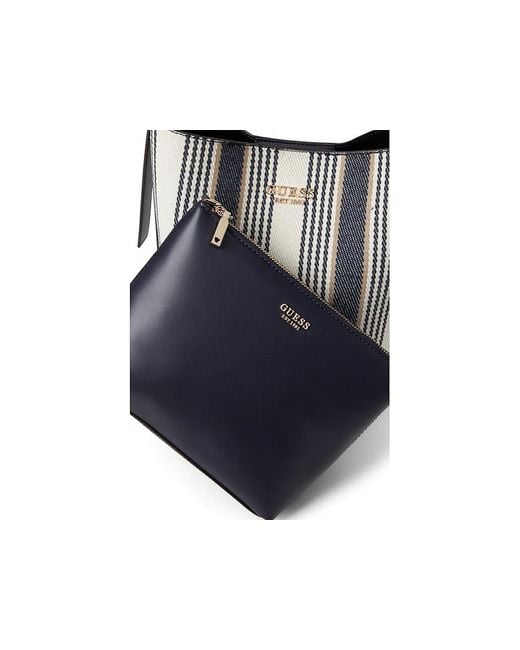 Guess Black Nicolette Large Bucket Shoulder Bag Handbags, Cotton/Polyester/Polyurethane