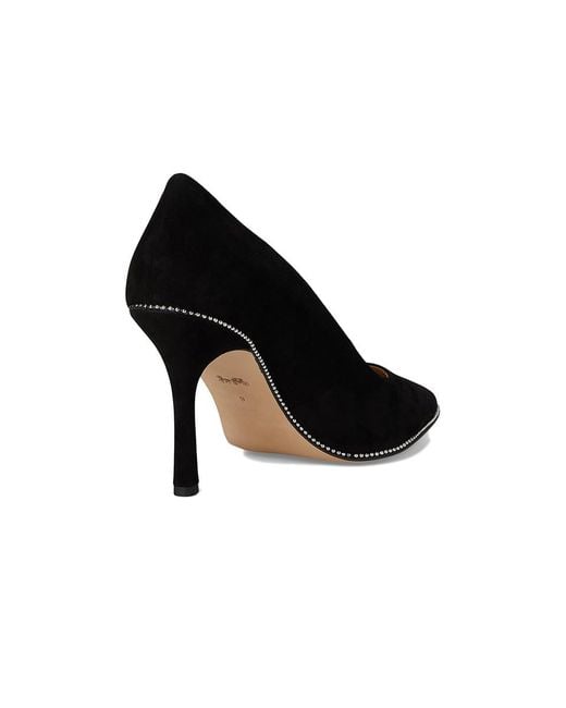 COACH Black Samantha Pump Shoes, Leather/Rubber/Suede