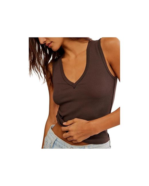 Free People Black Neria Tank Top Clothing Xl 14) Cotton/Down/Elastane