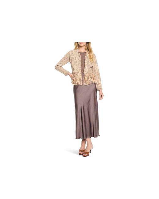 NIC+ZOE Natural Cork Fringe Knit Jacket Jacket Sm (Us 4-6) Cotton/Modal/Polyester