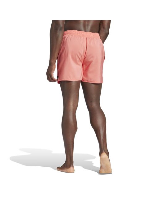 Adidas Pink Solid Clx Short-length Swim Shorts for men
