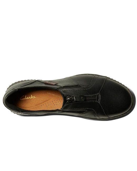 Clarks Black Magnolia Zip ( Leather) Shoes