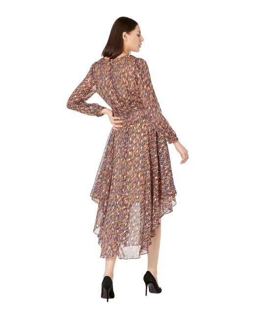 Synthetic Long Sleeve V-neck Maxi Dress 