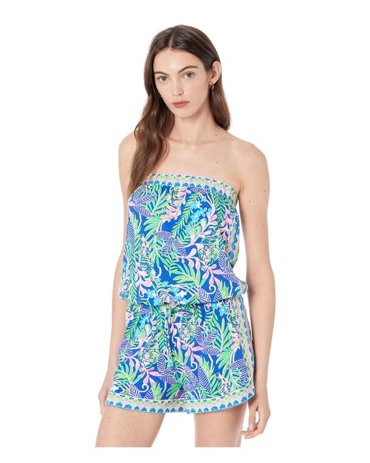 Lilly Pulitzer Synthetic Rikki Romper in Blue | Lyst