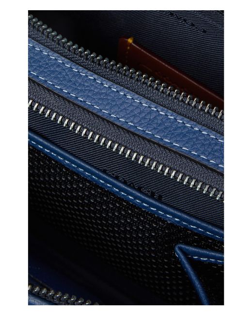 COACH Charter Crossbody In Pebble Leather With Leather Chain in Blue