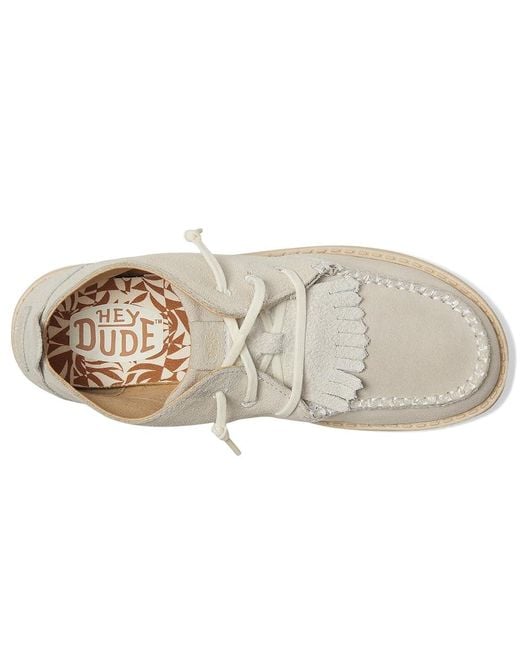 HeyDude Metallic Wendy Mid Elevated Flat Shoes, Suede